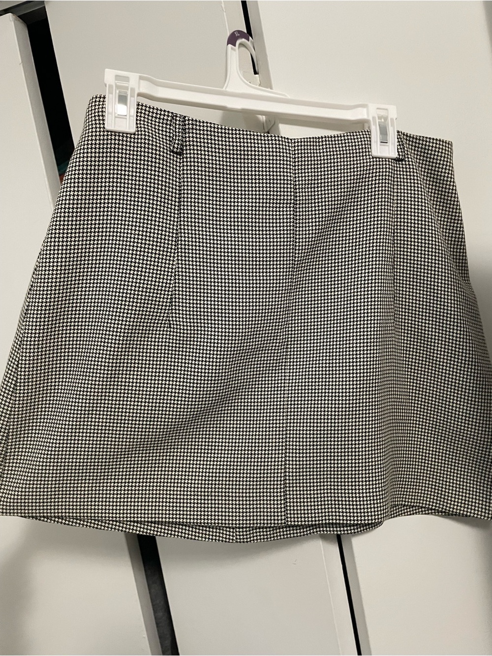Houndstooth Black and White Mini Skirt